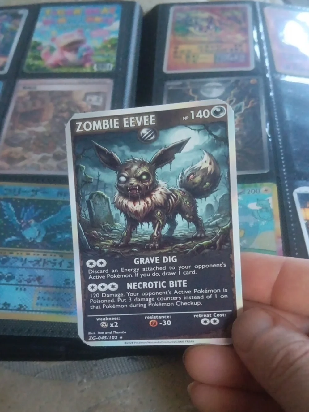 Zombie Eevee Collectible Card - Black